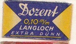 RAZOR BLADE RASIERKLINGE DOZENT LANGLOCH  EXTRA DUNN 0,10 M/m  Nicht Ohne Rasierer Gefüllt - Hojas De Afeitar