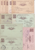 ITALIE - 1879/1890 - UMBERTO I° - 9 CARTES ENTIER POSTAL DATES DIFFERENTES Dont 1 Avec REPONSE PAYEE + 1 REPONSE - Postwaardestukken