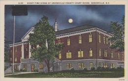South Carolina Greenville Night Time Scene Of Greenville County Court House - Greenville