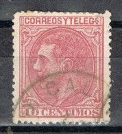 Sello 10 Cts Alfonso XII 1879, Fechador Trebol De CALAMOCHA (Teruel) Num 202 º - Usati