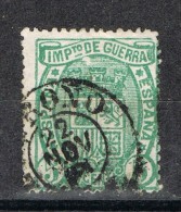Sello 5 Cts Impuesto Guerra 1875, Fechador LOGROÑO, Num 154 º - Kriegssteuermarken