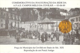 Covilhã - Cartão Comemorativo Da Inauguração Da Sede Da A.P.A.E Campos Melo. Castelo Branco (3 Scans) - Castelo Branco