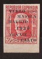 ES741s-L2124TCEX.España , Spain, Espagne. VUELO MANILA-MADRID.Pablo Iglesias.1936 (Ed 741s**) Con Charnela.LUJO - Esploratori