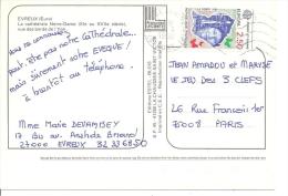 N°Y&T 2696  EVREUX      Vers   PARIS  Le     02 AVRIL 1992 - Cartas & Documentos