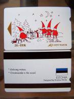 Alcatel Magnetic CHRISTMAS Carte From Estonie Estland Phone Card 1995 Tirage 13.000 - Estonie