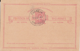 1893 - PORTUGAL (MOZAMBIQUE) - CARTE ENTIER POSTAL OBLITEREE NON VOYAGEE - Mozambique