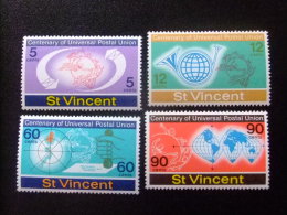 ST.VINCENT SAINT VINCENT 1974 CENTENAIRE DE UPU  Yvert  & Tellier Nº 357 / 360 ** MNH - St.Vincent (...-1979)