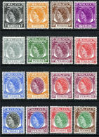 Penang #29-44 Mint Hinged QEII Set From 1954-55 - Penang