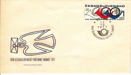 Czechoslovakia FDC Scott #1795 1k Post Horns And Lion - Stamp Day - FDC