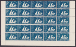 St Pierre Et Miquelon 1942 MNH Sc 300 Block Of 25 5c St. Malo Fishing Schooner - Blocs-feuillets