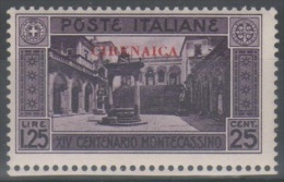 Cirenaica 1929 - Montecassino L. 1,25+c. 25  **   (g4222) - Cirenaica