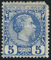 Monaco #3 Mint Hinged 5c Prince Charles III From 1885 - Nuevos