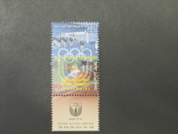 ISRAEL 1994 INTERNATIONAL OLYMPIC COMMITTEE CENTENNIAL MINT TAB  STAMP SET - Unused Stamps (with Tabs)