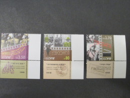 ISRAEL 1992 75 YEARS OF HEBREW FILM CINEMA MINT TAB  STAMPS - Ongebruikt (met Tabs)