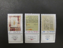 ISRAEL 1992 NEW YEAR FESTIVALS MINT TAB  STAMPS - Unused Stamps (with Tabs)