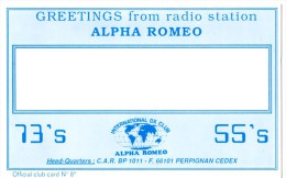 Greetings From Radio Station ALPHA ROMEO      Carte En Très Bon état - Autres & Non Classés