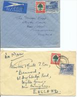 1947 Two (2) Envelopes By Airmail Sent South Africa To England No Markings On Rear Of Either Envelope - Briefe U. Dokumente