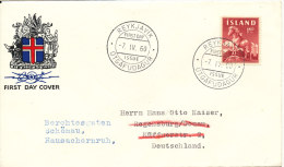 Iceland FDC 7-4-1960 The Horse Of Iceland With Cachet Sent To Germany Also A Block Of 4 On The Backside Of The Cover - FDC