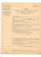 SECRETARIAT A LA DEFENSE-FORMULAIRE TITRE DE TRANSPORT-CIMETIERE DISARITION MILITAIRE OU VICTIME CIVILE - - Other & Unclassified