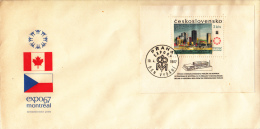 Czechoslovakia FDC Scott #1466 Souvenir Sheet 3k Montreal City Skyline And EXPO '67 Emblem - FDC