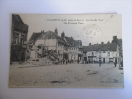 2qgh - CPA N°1 - LILLERS - Bassin La Grande Place - Après La Guerre - [62]Pas De Calais - Lillers