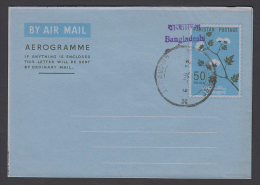 Bangladesh (Liberation)  Handstamp On  Pakistan  50P Aerogram 1972   # 48923  Indien Inde - Bangladesch