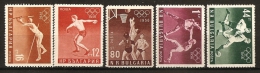 Bulgarie Bulgaria 1956 N° 668 / 72 ** Sport, JO, Melbourne, Disque, Saut à La Perche, Football, Basket-ball, Boxe - Storia Postale