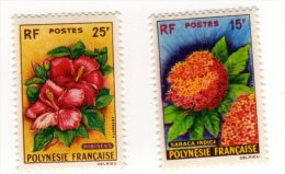 POLYNESIE 1962 TIMBRES N°15/16 NEUF** FLEURS - Unused Stamps
