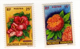 POLYNESIE 1962 TIMBRES N°15/16 NEUF** FLEURS - Nuevos