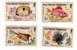 POLYNESIE 1962 TIMBRES N°18/21 NEUFS** POISSONS - Nuevos