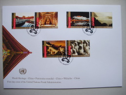 UNO-Genf 811/6 MH/booklet FDC, UNESCO Welterbe: China Aus MH - FDC