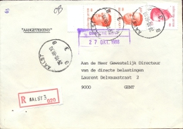 Omslag Enveloppe Aangetekend Aalst 020 - 1988 - Enveloppes