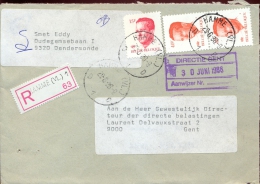 Omslag Enveloppe Aangetekend Hamme 63  - 1988 - Buste