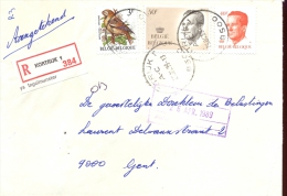 Omslag Enveloppe Aangetekend Kortrijk 1  - 384  - 1989 - Buste
