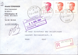 Omslag Enveloppe Aangetekend Deinze 2  - 40 - 1989 - Sobres