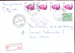 Omslag Enveloppe Aangetekend Dendermonde 3  - 687  / 1986 - Briefe