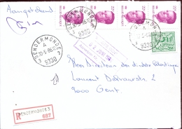 Omslag Enveloppe Aangetekend Dendermonde 3  - 687  / 1986 - Covers