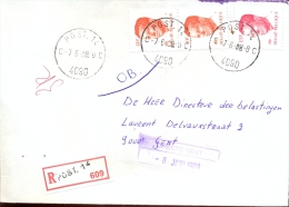 Omslag Enveloppe Aangetekend Post 14  - 609 - Postnummer 4090 - Briefe