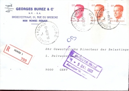 Omslag Enveloppe Aangetekend   Renaix - Ronse 1  - 709  / 1988 - Enveloppes