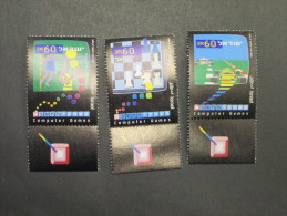 ISRAEL 1990 COMPUTER GAMES  MINT TAB  STAMP - Unused Stamps (with Tabs)