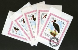 Sharjah - UAE 1972 Stork Birds Animals Fauna M/s Cancelled X 5 # 4001 - Storks & Long-legged Wading Birds