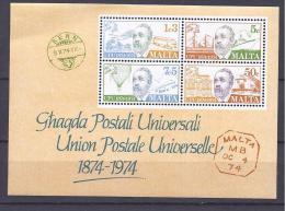 Malta1974: UPU Michel Block4mnh** - U.P.U.