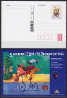 CLOWN / Cycle - 2004 - HUNGARY - CIRCUS Festival BUDAPEST  - STATIONERY - POSTCARD - MNH - Circo