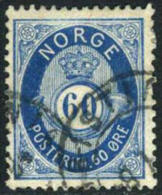 Norway #31 Used 60o Dark Blue Post Horn From 1878 - Oblitérés