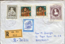 Austria-Registered Letter Circulated In 1980 From Vienna To Bucharest ,With A The Vignette On The Back WIPA-2/scans - Briefe U. Dokumente