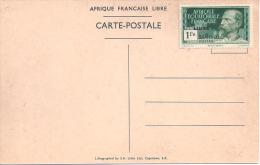 A.E.F.  - N° 140C  - Cote : 21 €  - Carte Arrivée De Gaulle  à Brazzaville - Storia Postale