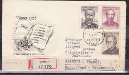 TCHECOSLOVAQUIE LETTRES EN RECOMMANDEE A DESTINATION DE LA FRANCE DU 25.5.1955 - Cartas & Documentos