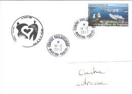 9751  JOUR De La SAINT VALENTIN - TAHITI - POLYNESIE - 14-2-2012 - Lettres & Documents