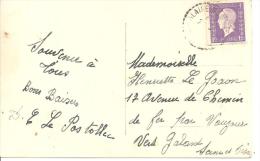N°Y&T  689  AUVERGNE   Vers    VERT GALANT - Lettres & Documents