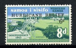 1962 Samoa I Sisifo, Independence, Surcharge HURRICANE RELIEF Michel 145 MNH - Samoa